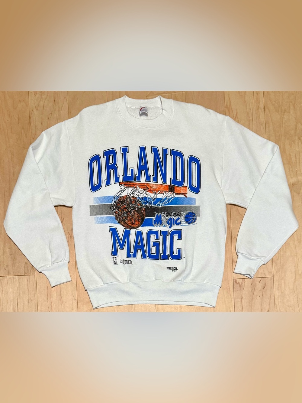 VTG 90s Orlando Magic NBA Crewneck Sweatshirt White Made in USA Unisex Medium